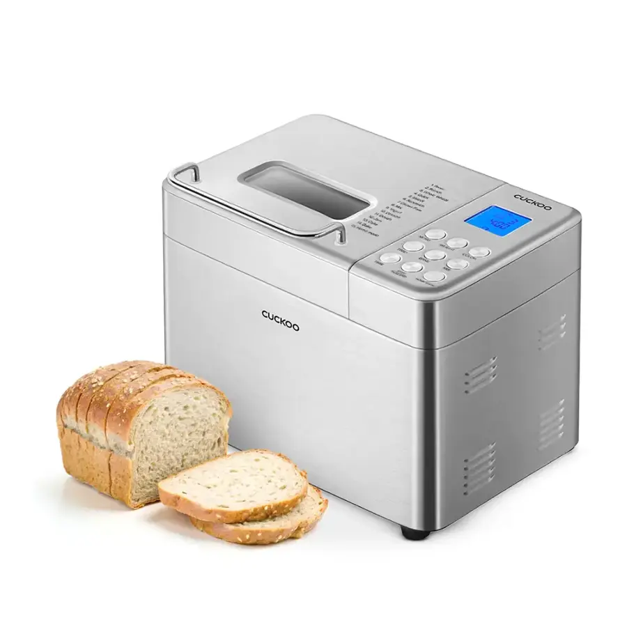 Cuckoo Stainless Steel Bread Maker with 15 Menu Options + 3 Crust Colors, Automatic Fruit & Nut ...