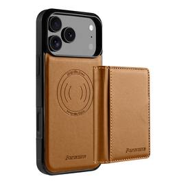 Dteck - 2-in-1 Magnetic Detachable Wallet Case for Apple iPhone 17 Pro Max, PU Leather Shockproof Cover with Kickstand - Brown
