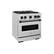 Angle. ZLINE - ZLINE Autograph 30 in. Classic Satin Steel Gas Range w/ 4 Burners & Black Accents (CGRSZ-30-MB) - Stainless Steel.