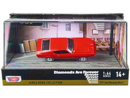 Motormax - 1971 Ford Mustang Mach 1 James Bond 007 "Diamonds are Forever" (1971) Movie with Display 1/64 - Red