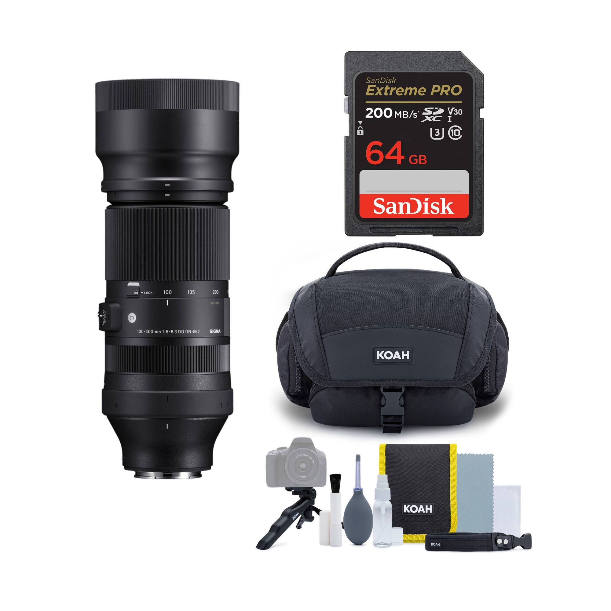 SanDisk Extreme PRO  
200 MB/s S V30 I 3 (U) 64 GB  
SanDisk  
LOCK  
100 135 200 10:00  
0-400mm 1:5-63 #67  
SIGNA  
WORK  

100-400mm f/4.5-6.3 DG DN | 67  
SIGMA