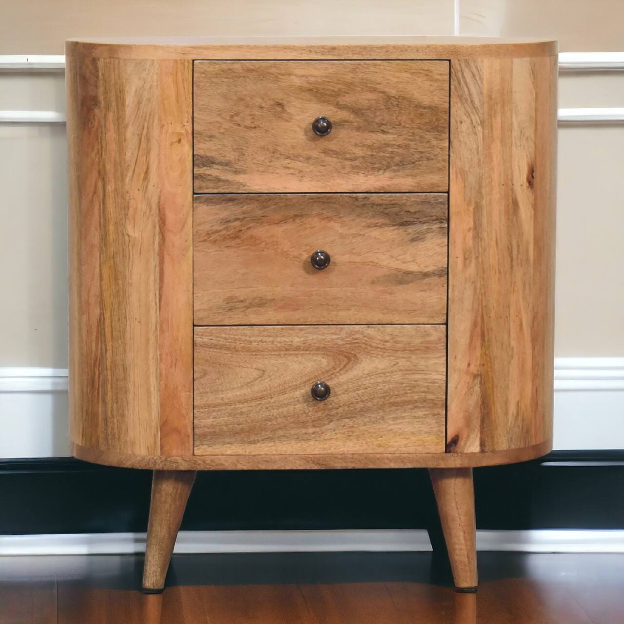 Alt View 6. Artisan Furniture - Artisan Furniture Solid Wood Mini Oak-ish Cabinet, 3 Drawers, Brown - Brown.
