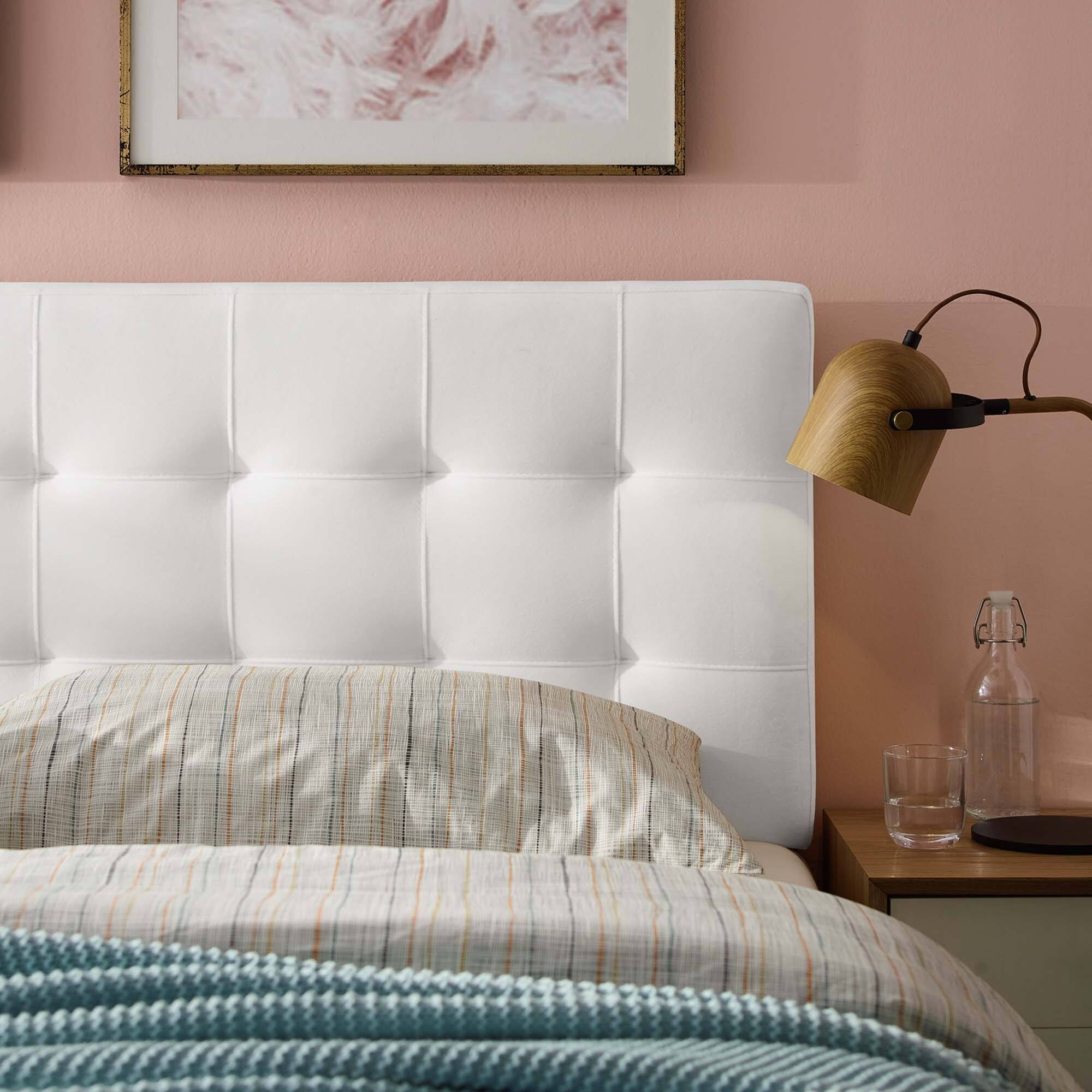 Alt View 4. Modway - Lily Biscuit Tufted Performance Velvet Queen Headboard by Modway - White.