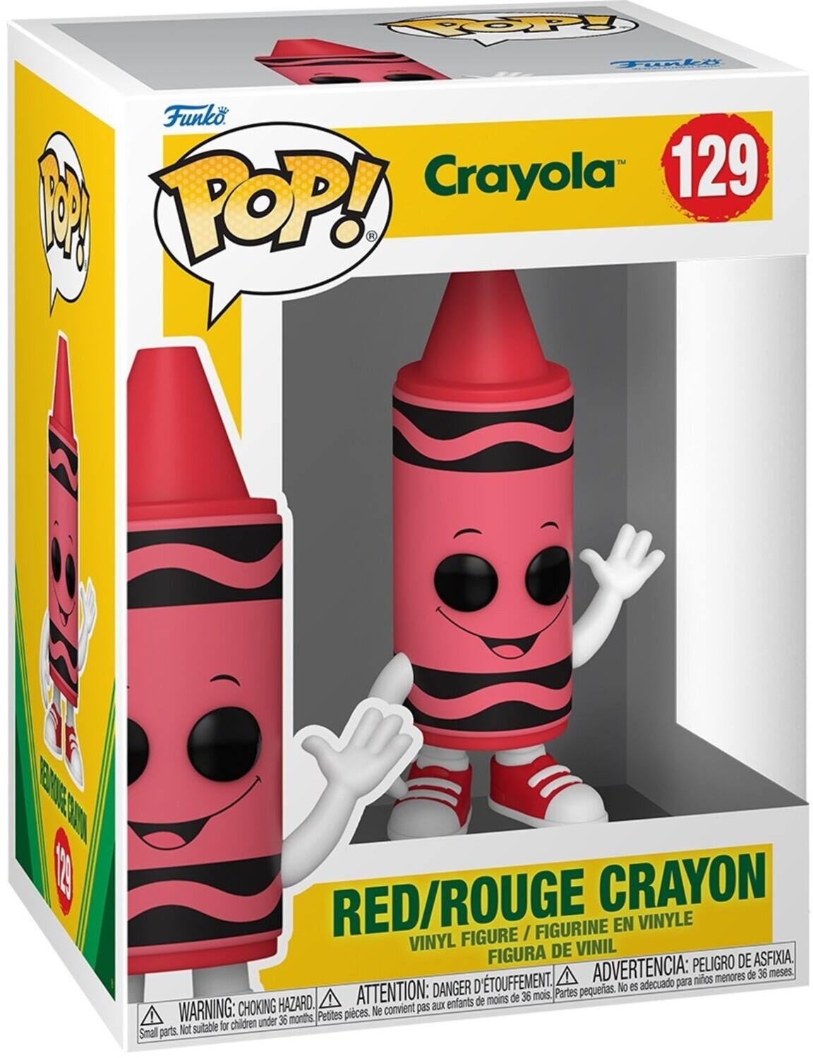 PoP! Funko. TM Crayola 129 M POP! R ERUES 0 1 RED/ROUGE CRAYON FIGURINE EN VINYLE FIGURE / VINYL DE VINIL FIGURA PELIGRO DE ASFIXIA. D'TOUFFEMENT. ADVERTENCIA: para nios menores de 36 meses DANGER pequeas. No es adecuado HAZARD. ATTENTION: aux enfants de moins de 36 mois. Partes WARNING: CHOKING Petites pieces. Ne convient pas children under 36 months Not suitable for Small parts.