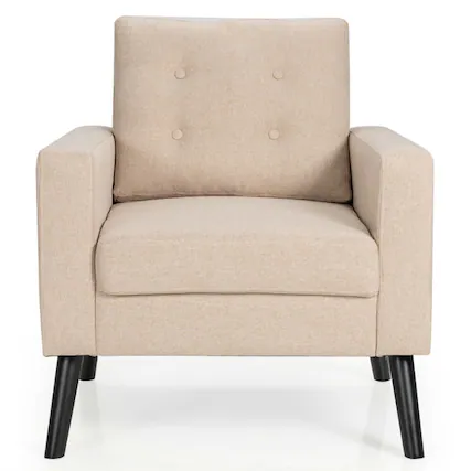 Front. Kadyn - Lounge Chair, Accent Armchair Leisure Chair, Suitable for Home Decor & Daily Use - Beige.