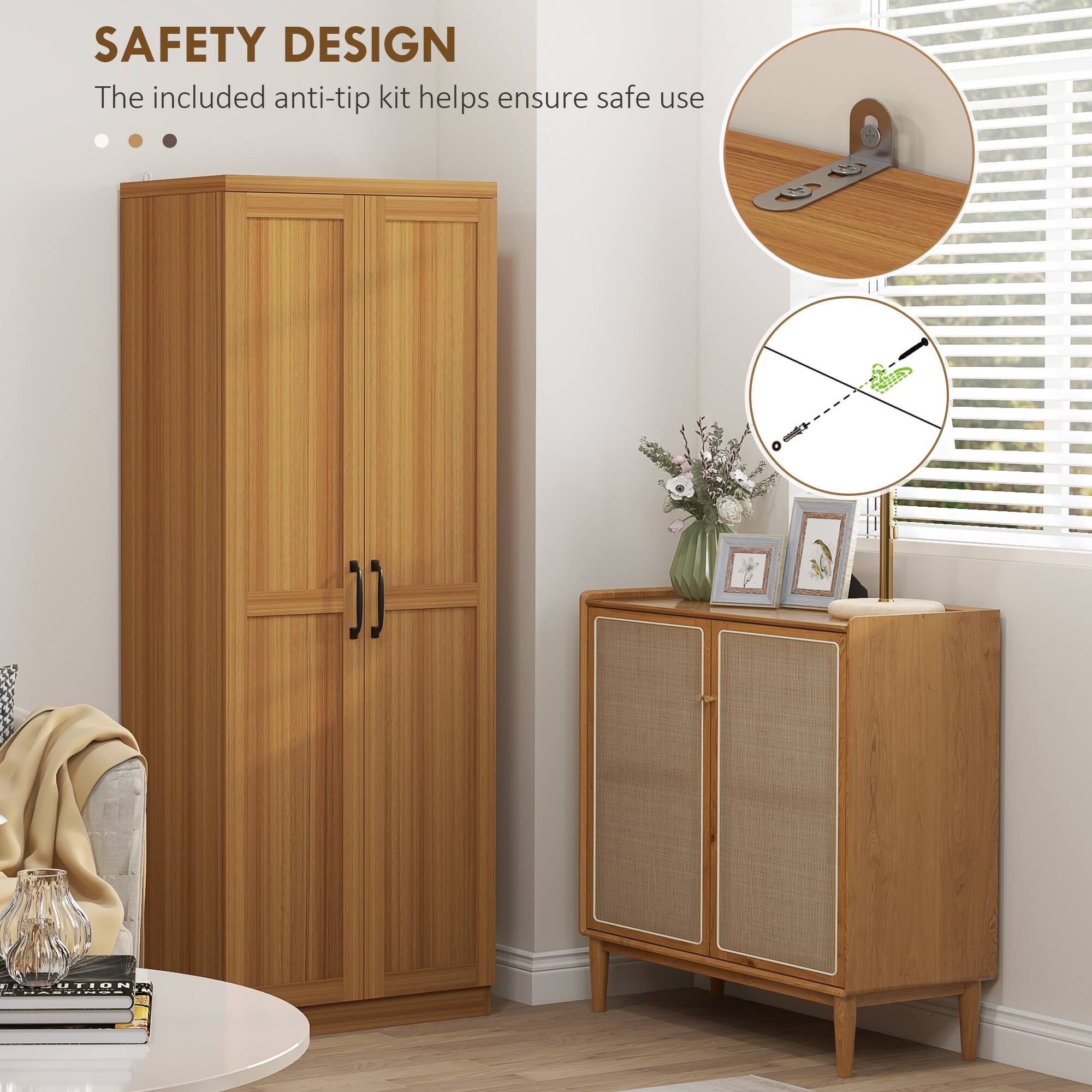 SAFETY DESIGN  
The included anti-tip kit helps ensure safe use