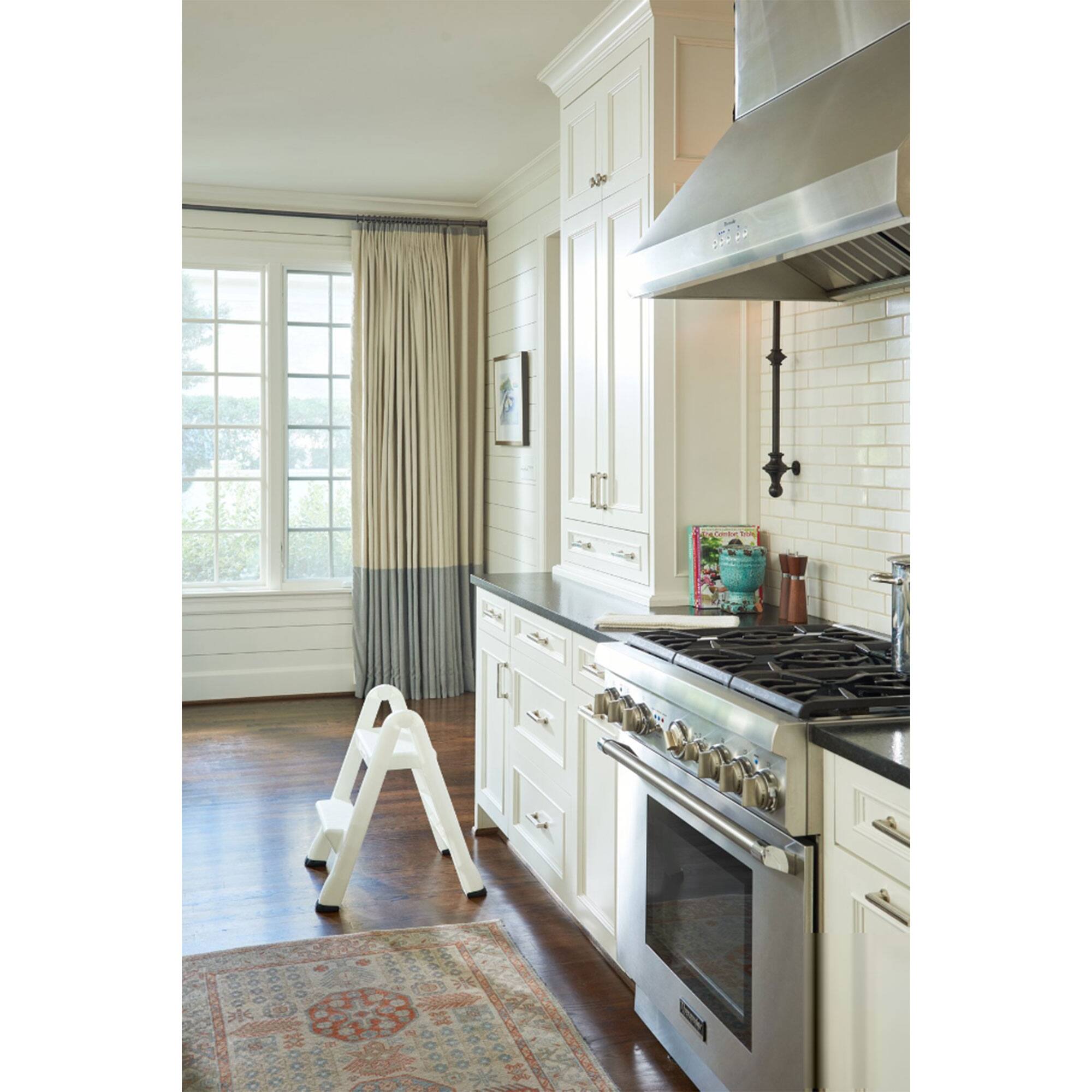 Alt View 5. RubberMaid - Rubbermaid EZ Two Step Durable Folding Plastic Ladder Step Stool, White - white.