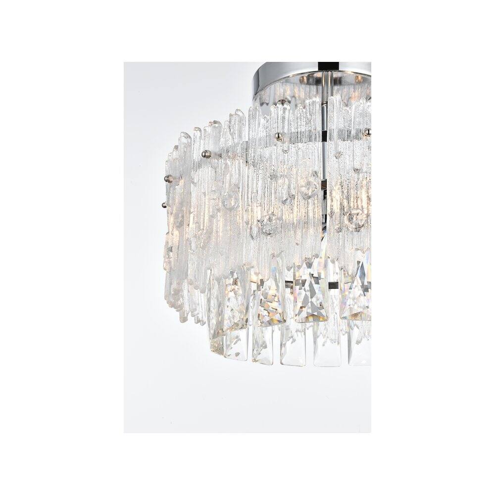 Alt View 1. Elegant Lighting - Emilia 12 inch Flush Mount in Chrome - Chrome And Clear.