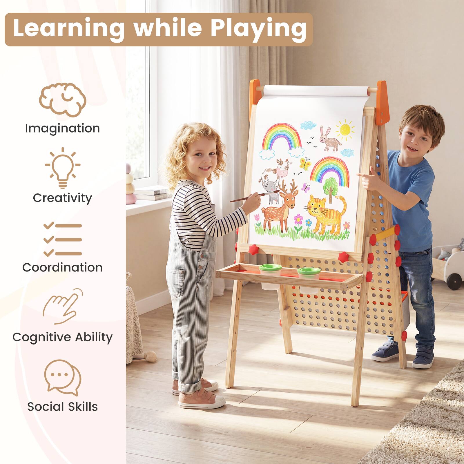 Learning while Playing

- Imagination
- Creativity
- Coordination
- Cognitive Ability
- Social Skills