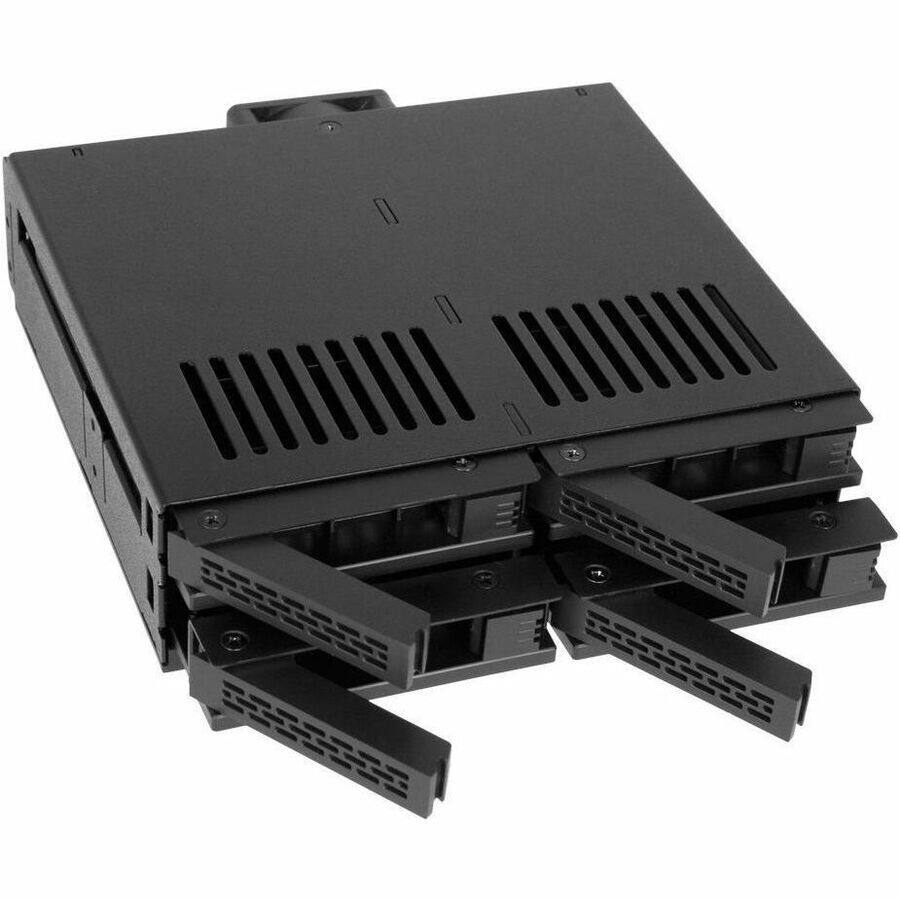 Alt View 1. Icy Dock - Icy Dock ExpressCage MB324SP-1B Drive Enclosure for 5.25" SATA/600, 12Gb/s SAS Rack-mountable - Black - Hot Swappable.