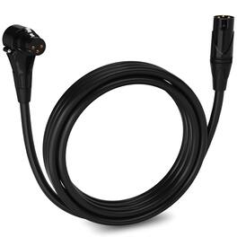 Lyxpro - 10 Ft Right Angle XLR Cable, Female to Male, 3 Pin Microphone Cable - Black