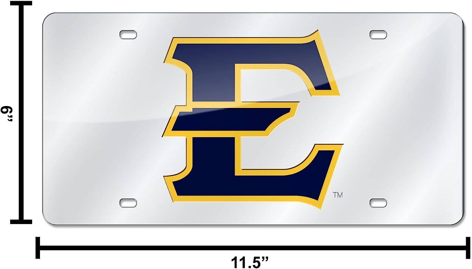 Alt View 2. Rico Industries - East Tennessee Buccaneers Mirrored Laser Cut License Plate Laser Tag - Multi.