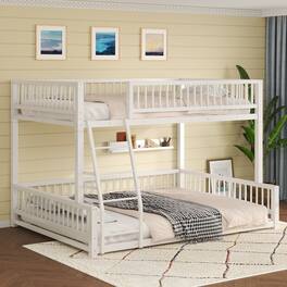 Loheer - Full XL Over Queen Bunk Bed Heavy Duty Metal - White