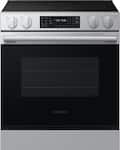 Samsung - 30 in. Wide 4 Elements Bespoke 6.3 cu. ft. Smart Slide-In Electric Range with No Preheat Air Fry Max - Stainless Steel