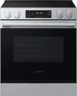 Samsung - 6.3 cu. ft. Bespoke Smart Slide-In Electric Range with No Preheat Air Fry Max - Stainless Steel