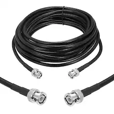 Front. Unique Bargains - KMR/LMR240 BNC Coaxial Cable, 50 Ohm, 20Ft, BNC M/M, Low-Loss Extension for RF Radio, Modem, Signal Generator - Black.