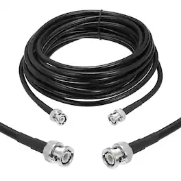 Unique Bargains - KMR/LMR240 BNC Coaxial Cable, 50 Ohm, 20Ft, BNC M/M, Low-Loss Extension for RF Radio, Modem, Signal Generator - Black