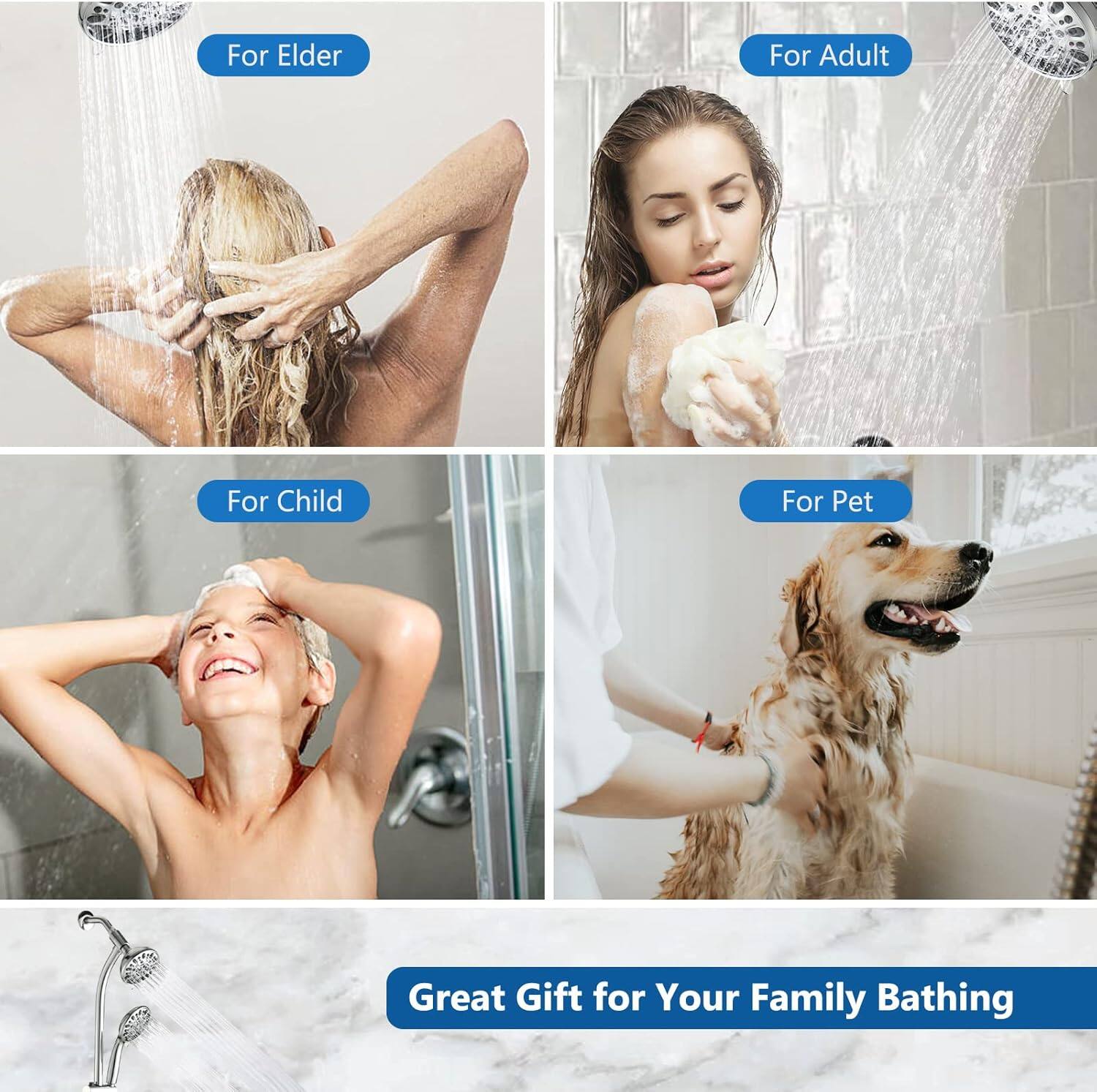 For Elder, For Adult, For Child, For Pet, Great Gift for Your Family Bathing
