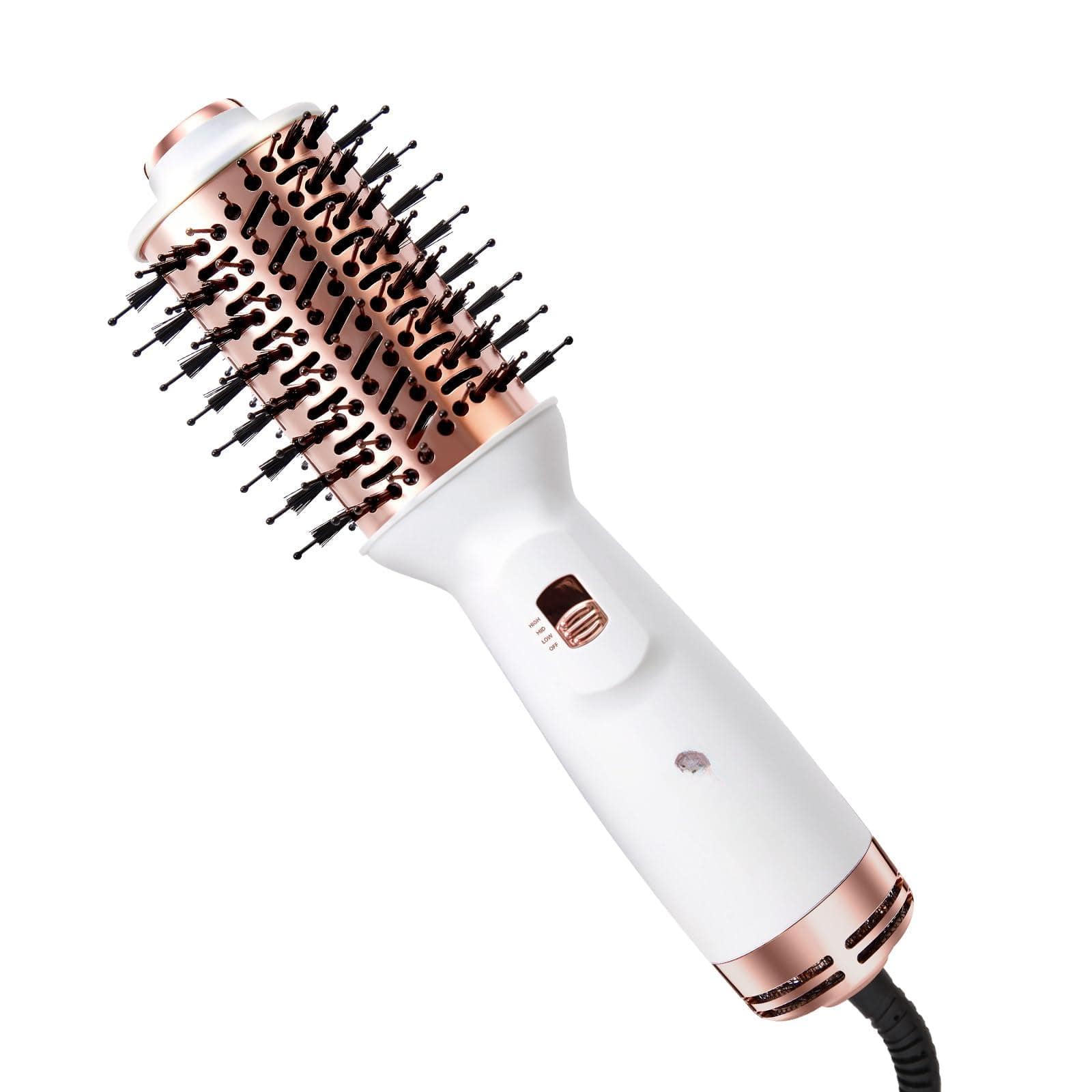 The Best Inks - Thermal Brush 1.7 Inch Heated Round For Women Dual Negative Ion Hot Brushes Styler Blowout Look Curling - White 2 inches
