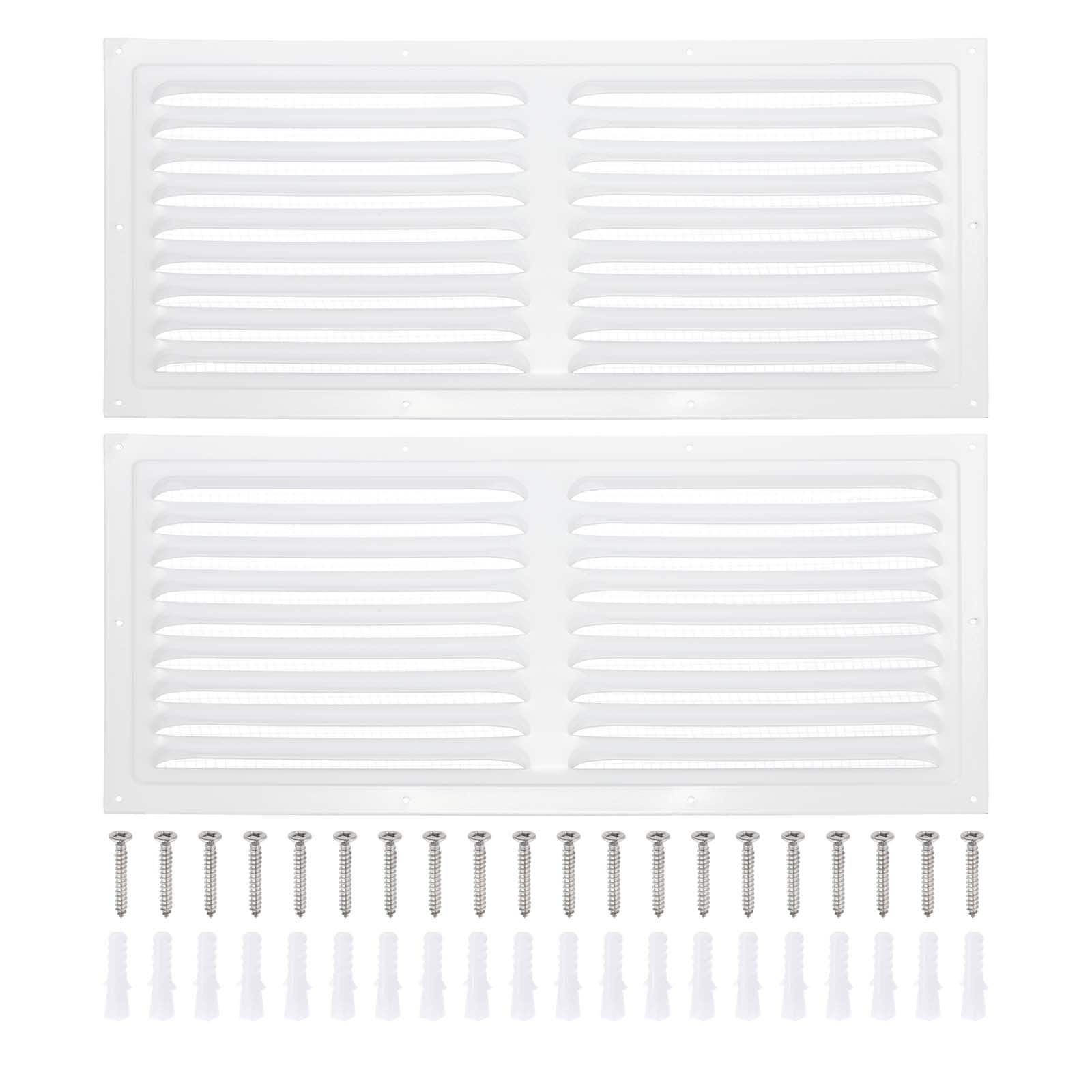 "Unique Bargains - 8x16"" Attic Vent Soffit Vent, 2pcs Aluminum Alloy Rectangular HVAC Air Vent Cover, Metal Return Grille Louver - White" price history on PriceWatchPro