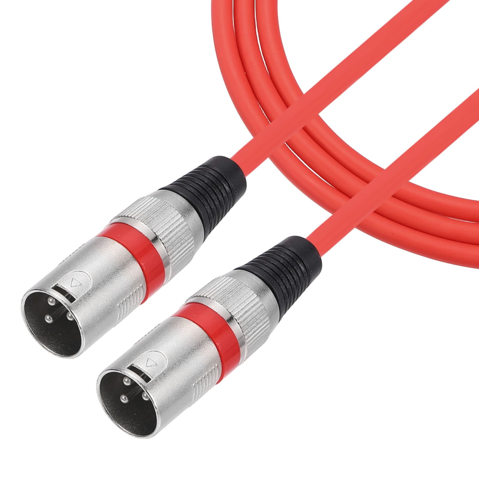 Unique Bargains - 3-Pin XLR Male to Male Microphone Cable with XLR Audio Professional Adapter for Stage Studio PA Systems - Red