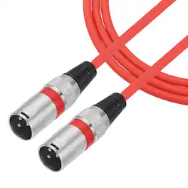 Unique Bargains - 3-Pin XLR Male to Male Microphone Cable with XLR Audio Professional Adapter for Stage Studio PA Systems - Red