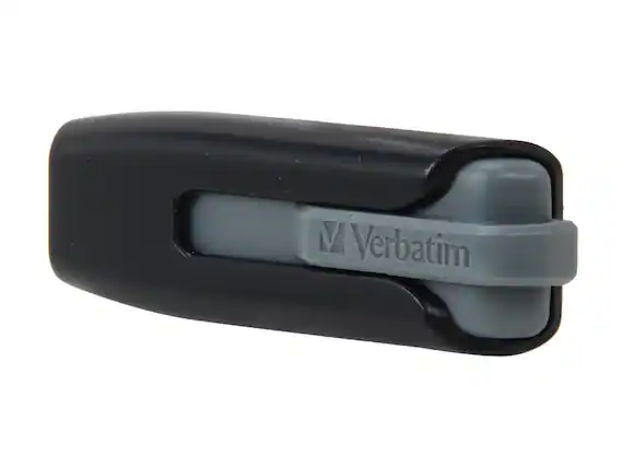 Front. Verbatim - Verbatim Store 'n' Go V3 16 GB USB 3.0 Flash Drive - Gray - Gray.