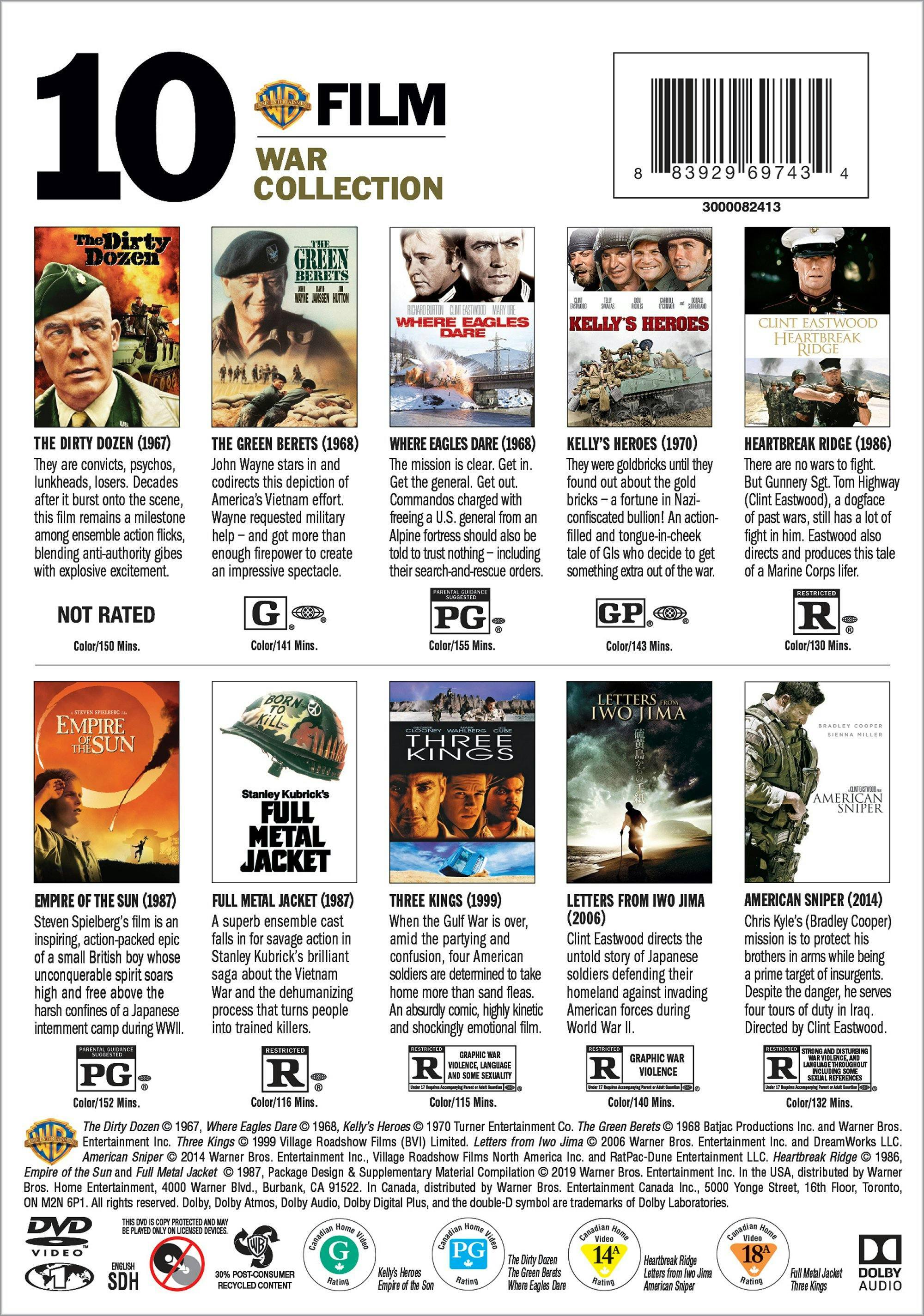 Back. WB 10-Film War Collection (DVD Set) [DVD].