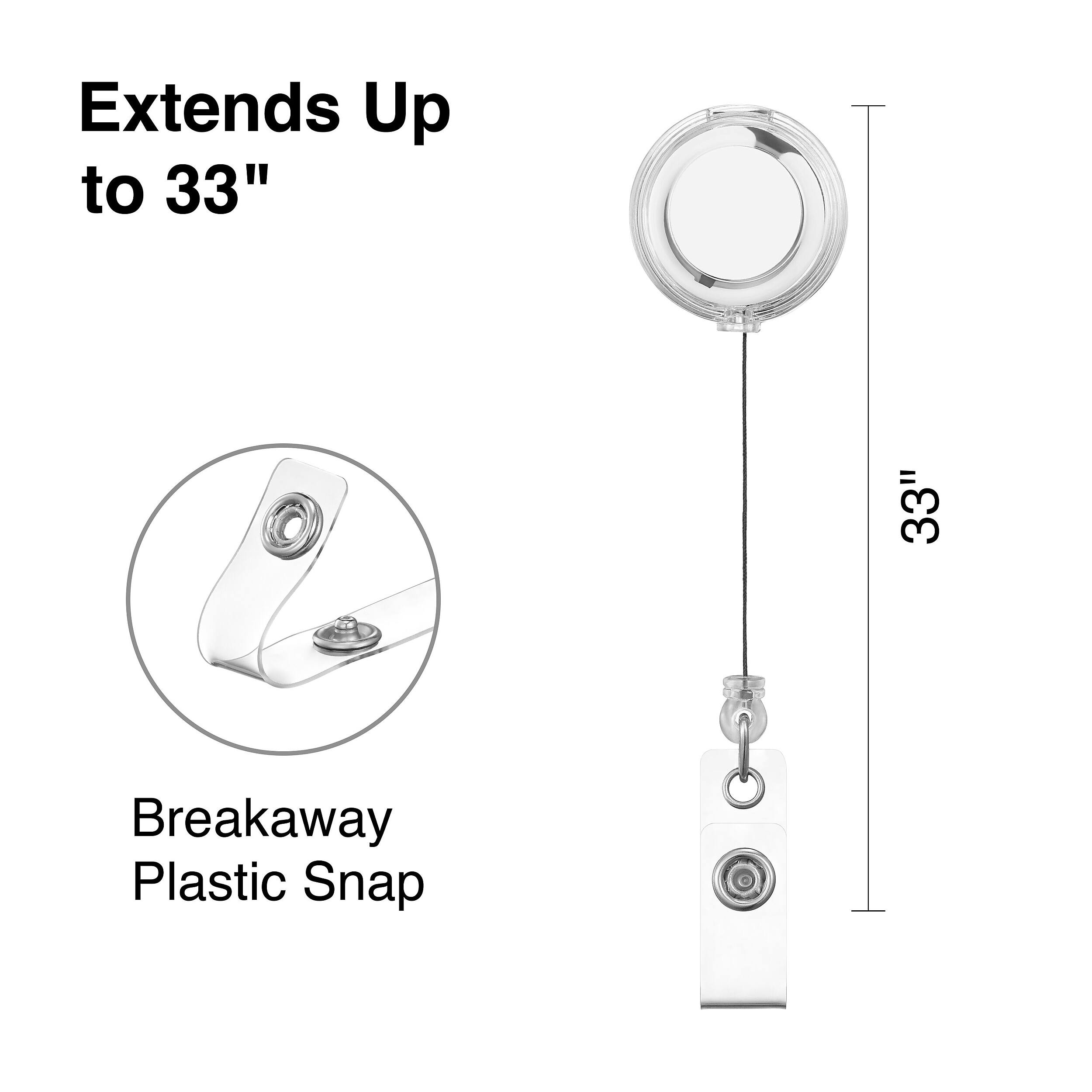 Extends Up to 33"  
33"  
Breakaway Plastic Snap