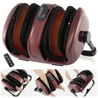 Costway - Foot & Calf Massager Vibration Compression Electric Leg Massager Machine with Heat Red - Red/Black - Angle_Zoom