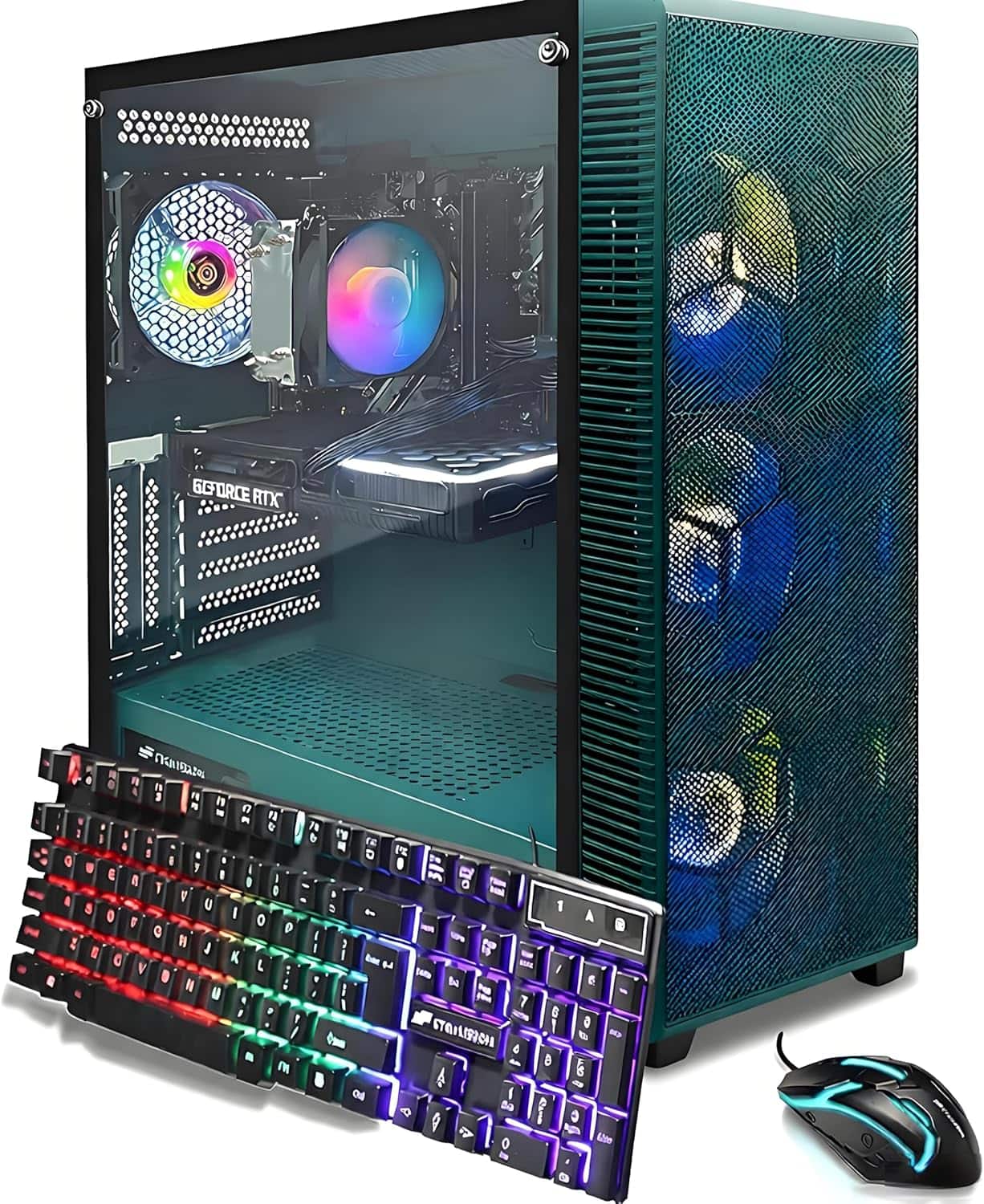 STGAubron - Gaming Desktop PC, GeForce RTX 3060 Ti 8G, Ryzen 7 5700X up to 4.6G, 32G DDR4, 1T SSD, WiFi 6, BT 5.0, Win11H - Green