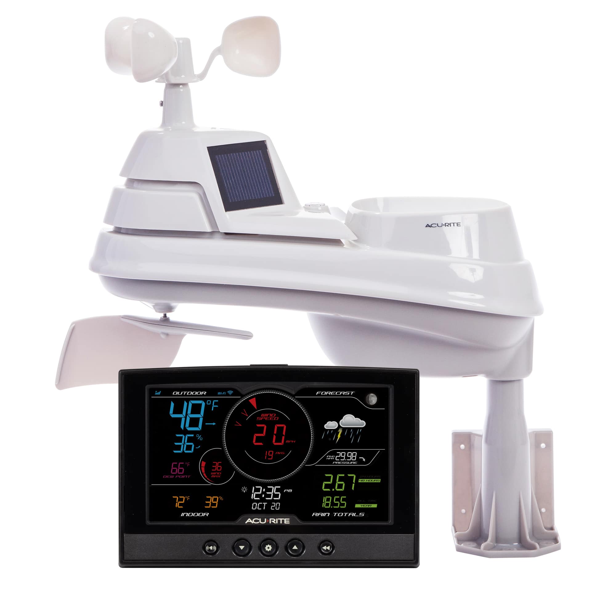 Front. AcuRite - Iris (5-in-1) Weather Station with Direct-to-Wi-Fi Display for Remote Monitoring - White/Black.