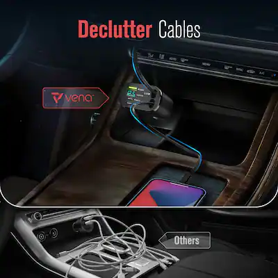 Vena PD 30W Car Charger USB C Fast Charge 2.3ft, USB Retractable Car Charger Multi Port, Car Phone Charger, Car Charger Adapter for iPhone 17 16 15 Vena PD 30W Car Charger USB C Fast Charge 2.3ft, USB Retractable Car Charger Multi Port, Car Phone Charger, Car Charger Adapter for iPhone 17 16 15
