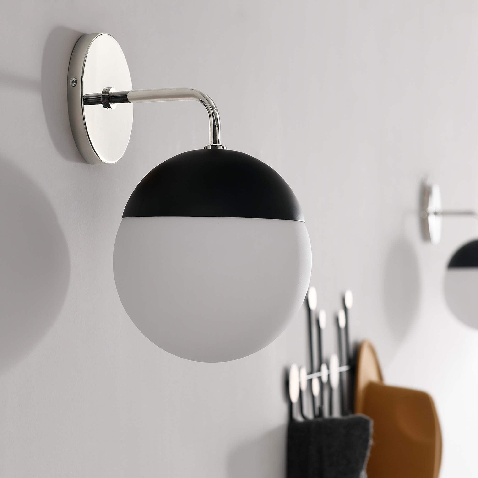 Stellar 1-Light Wall Sconce by Modway - Opal Polished Nickel