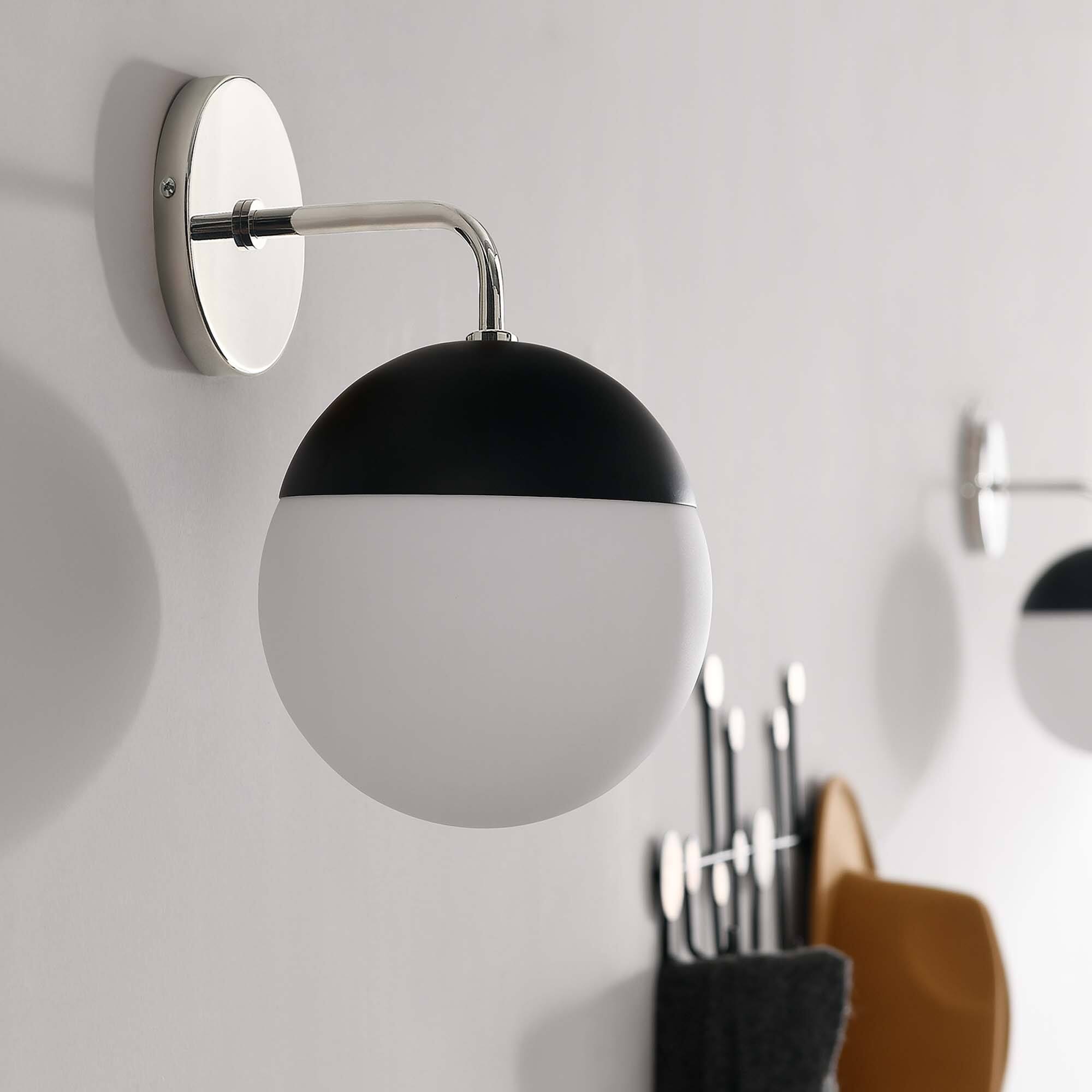 Front. Modway - Stellar 1-Light Wall Sconce by Modway - Opal Polished Nickel.