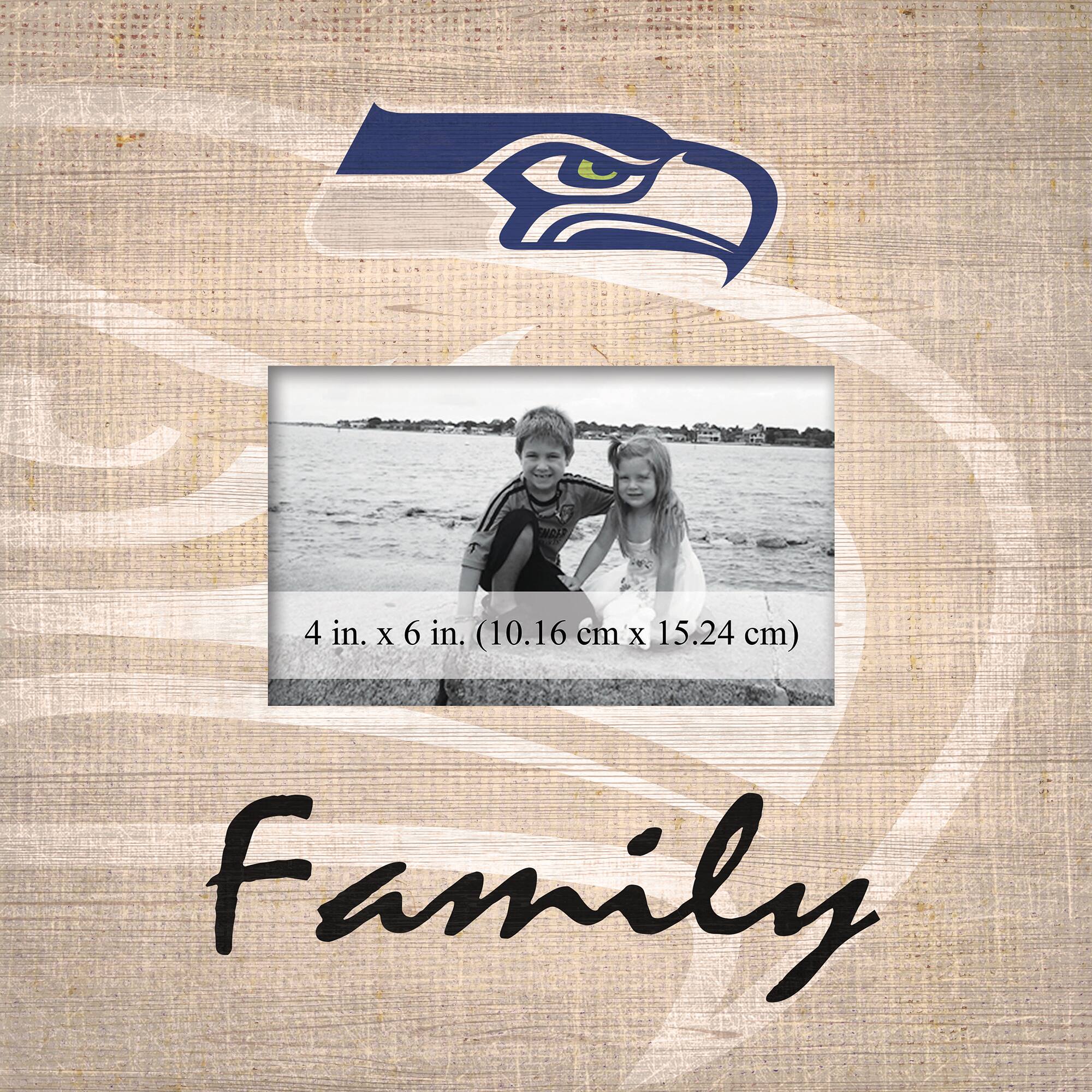Seattle Seahawks 10'' x 10'' Burlap Pattern Frame