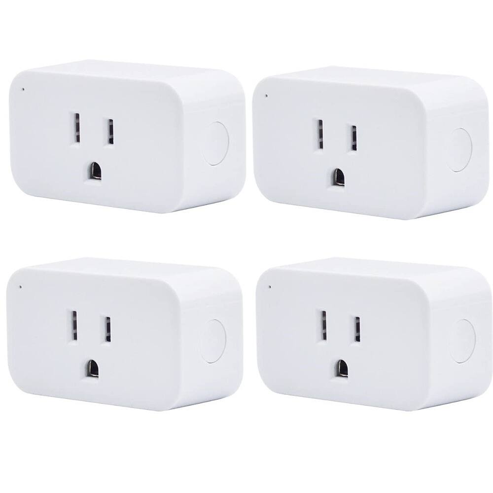 Front. RTMB - Smart Plug 4-Pack 15A, Zigbee Outlet with Timer, Hub Required - White.