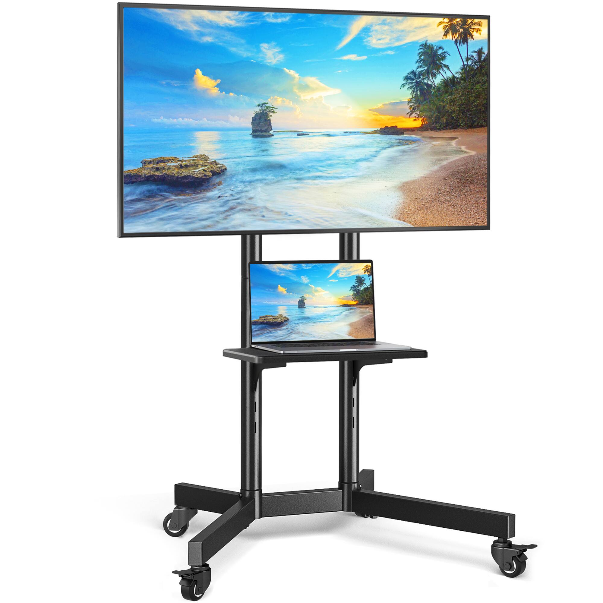 Angle. Rfiver - A universal mobile TV stand suitable for 32-85 inch TVs - Black.
