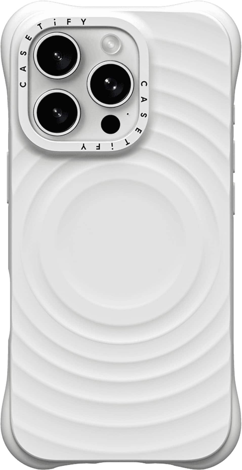 CASETiFY - Essentials Ripple Case with MagSafe for Apple iPhone 16 Pro - White - Front_Zoom