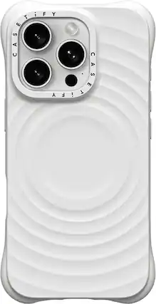 Front. CASETiFY - Essentials Ripple Case with MagSafe for Apple iPhone 16 Pro - White.
