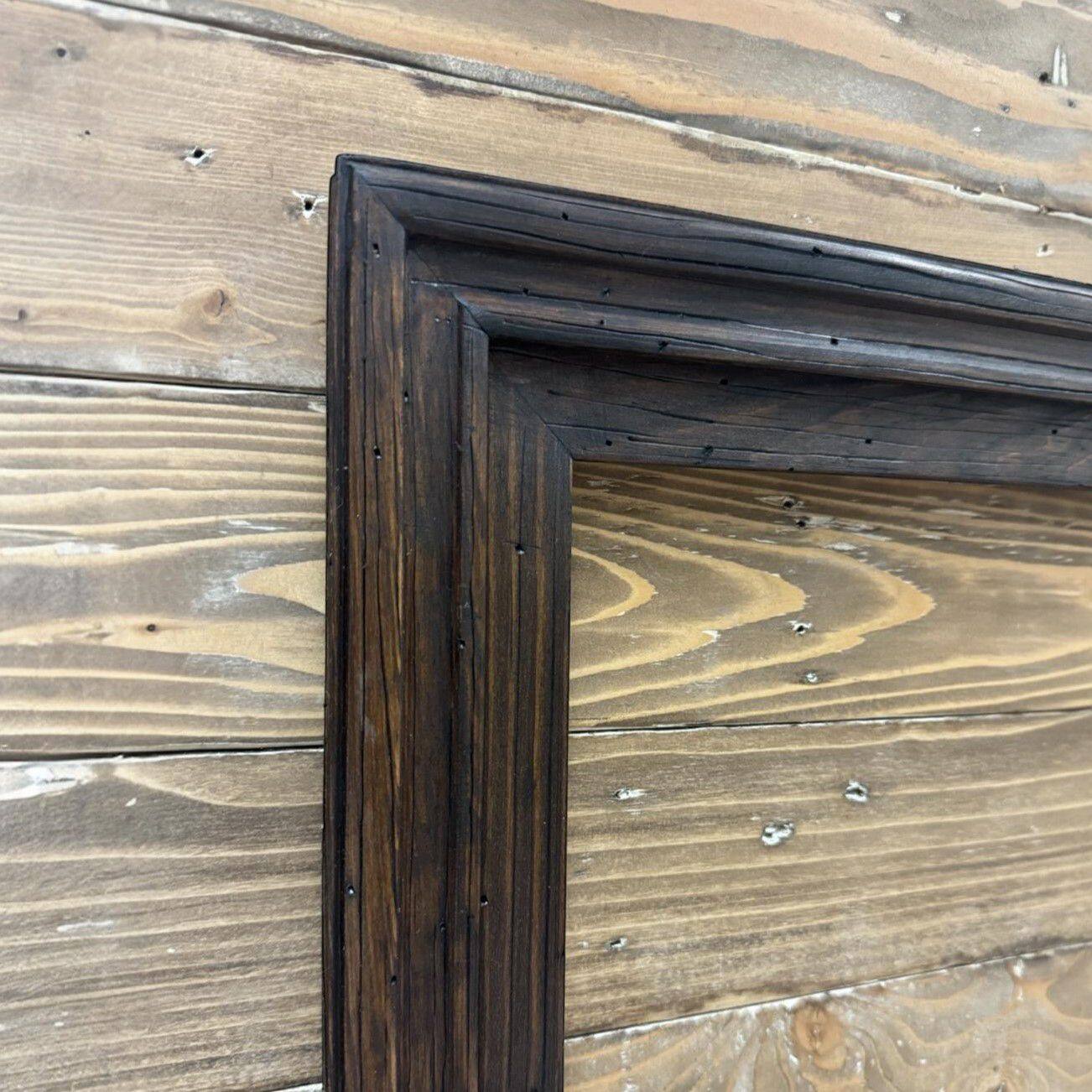 Alt View 1. LAREDO FRAME FACTORY - 55 inch Hisense Canvas TV Frame, Canvas TV by Hisense - RUSTIC DARK WOOD.