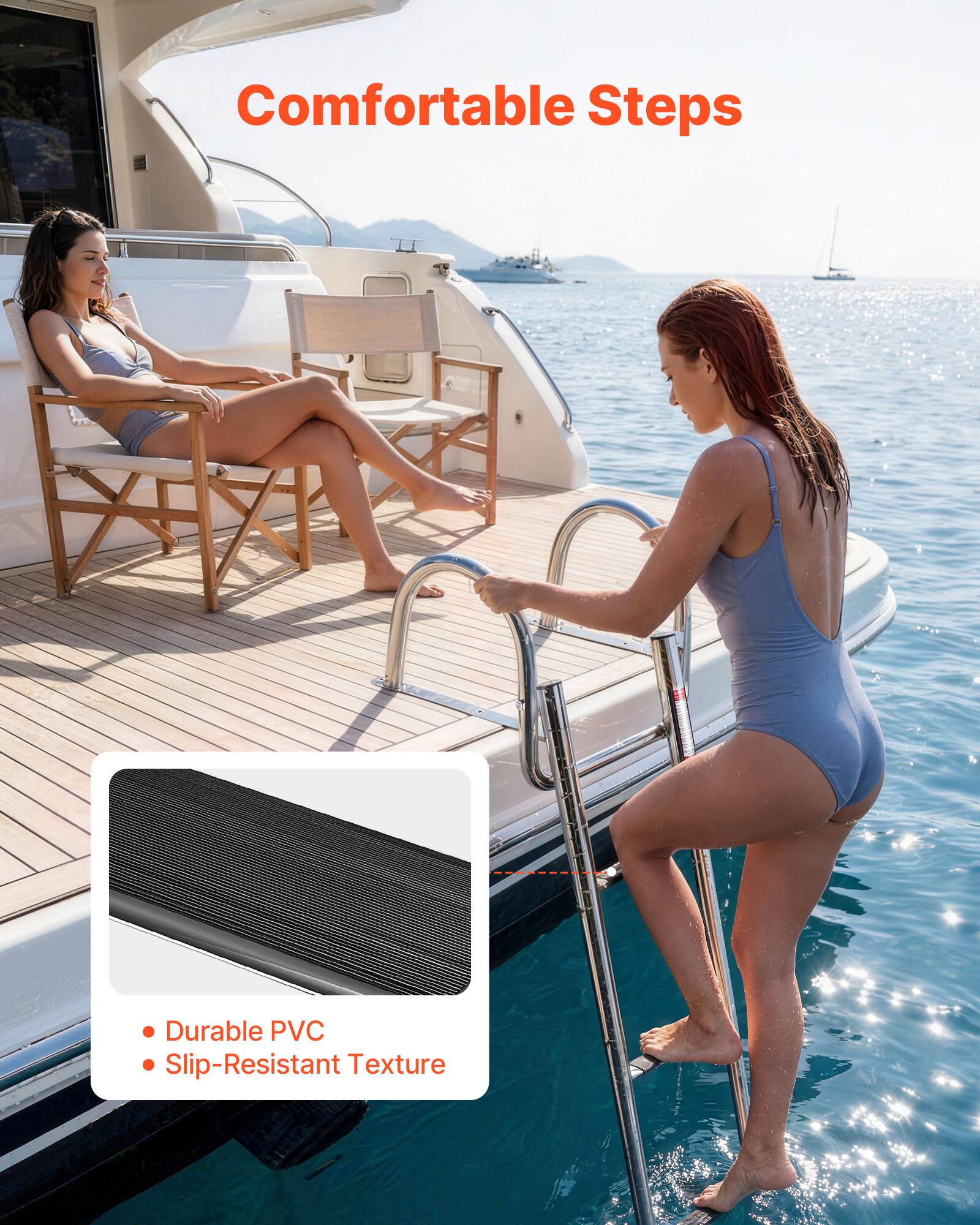 Comfortable Steps

- Durable PVC
- Slip-Resistant Texture