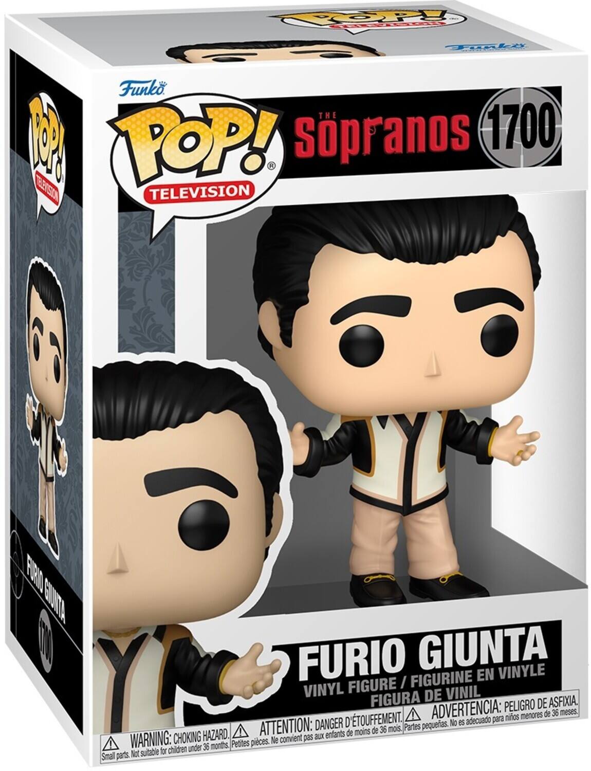Funko POP! The Sopranos 1700 Television Furio Giunta Furio Giunta Vinyl Figure / Figurine en Vinyle Figura de Vinil Peligro de Estouffement. Danger d'Étouffement. Advertencia: Peligro de Estouffement. Attention: Danger d'étouffement. Parts pequeñas. Not suitable for children under 36 months. Petites pieces. No es adecuado para niños menores de 36 meses. Partes pequeñas. Not suitable for children under 36 months.