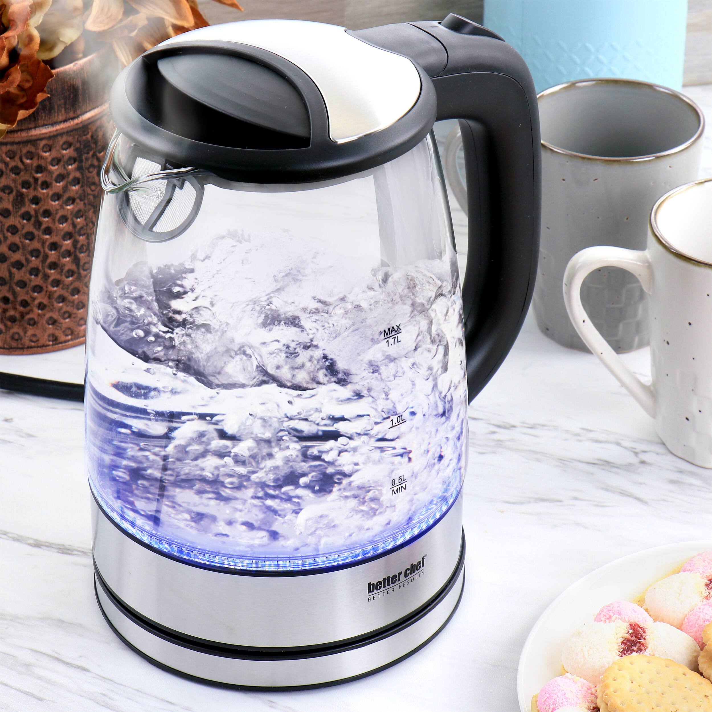 Better Chef - 1.7 Liter 360 Degree Glass Cordless Electric Kettle - Silver - Thumbnail 2
