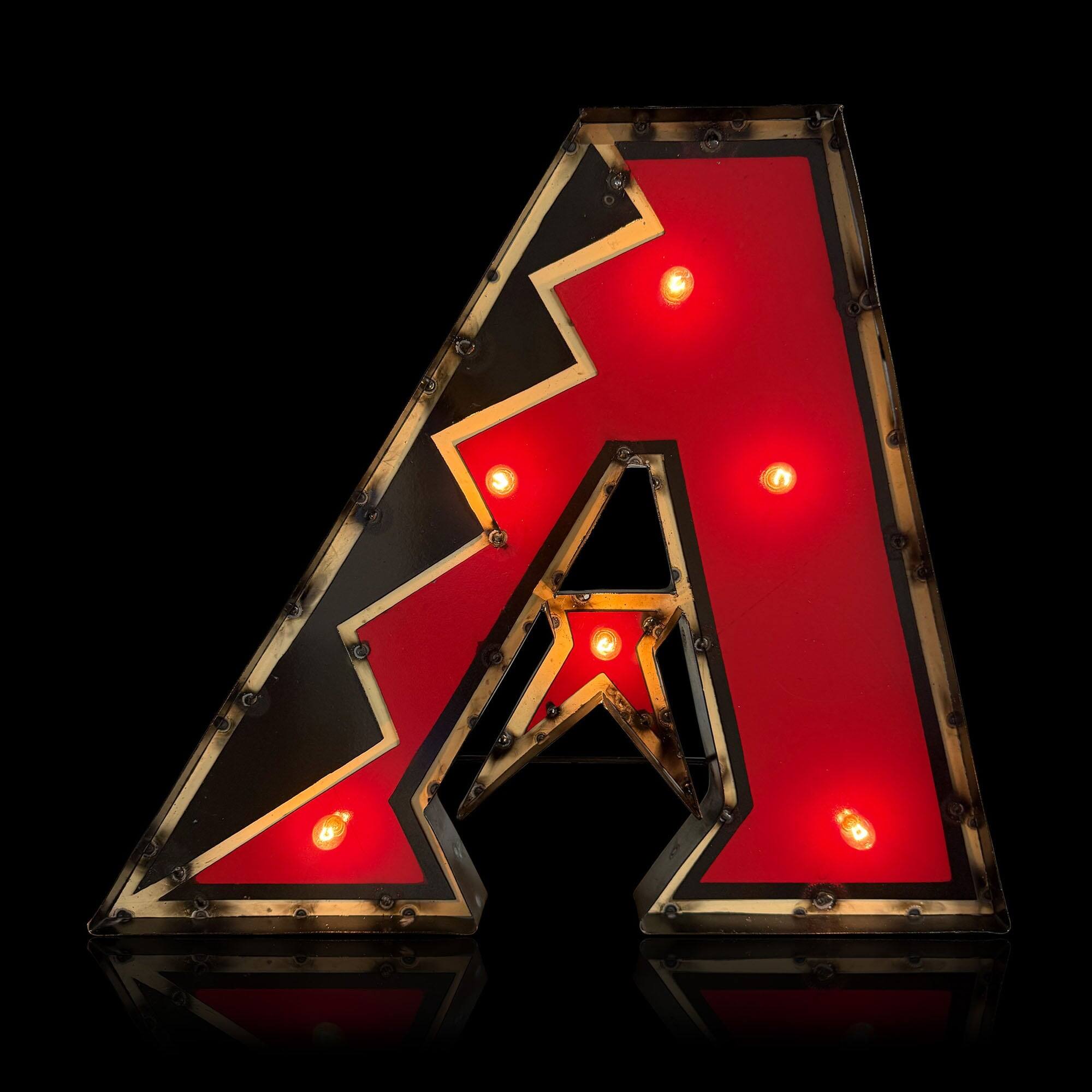 Alt View 1. Imperial - Arizona Diamondbacks Recycled Metal Lighted Logo Sign - Multicolor.