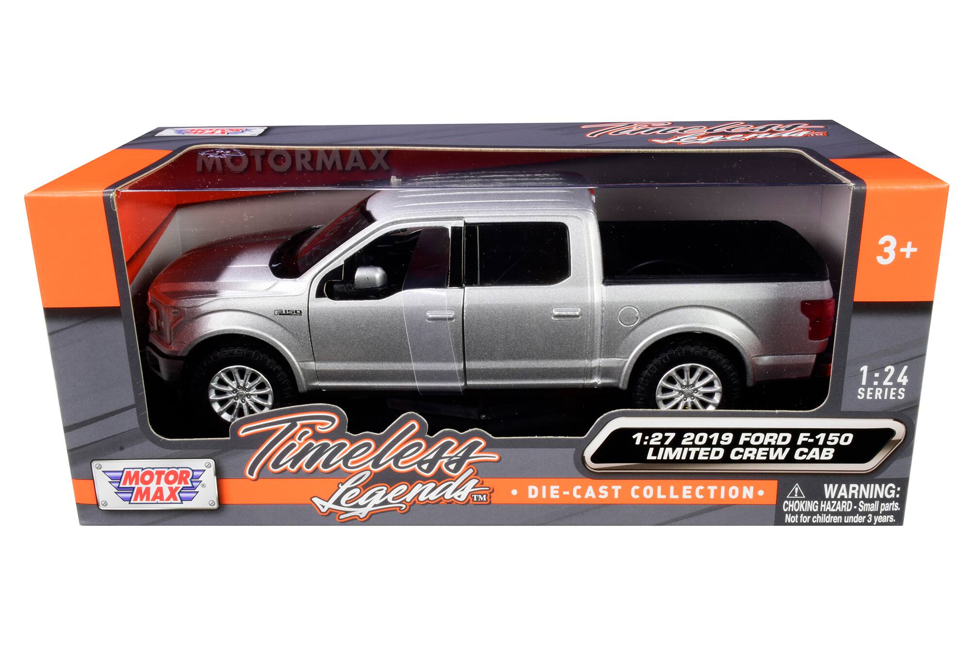2019 Ford F-150 Limited Crew Cab Pickup Truck Metallic Silver 1/24-1/27 Diecast Model Car by Motormax