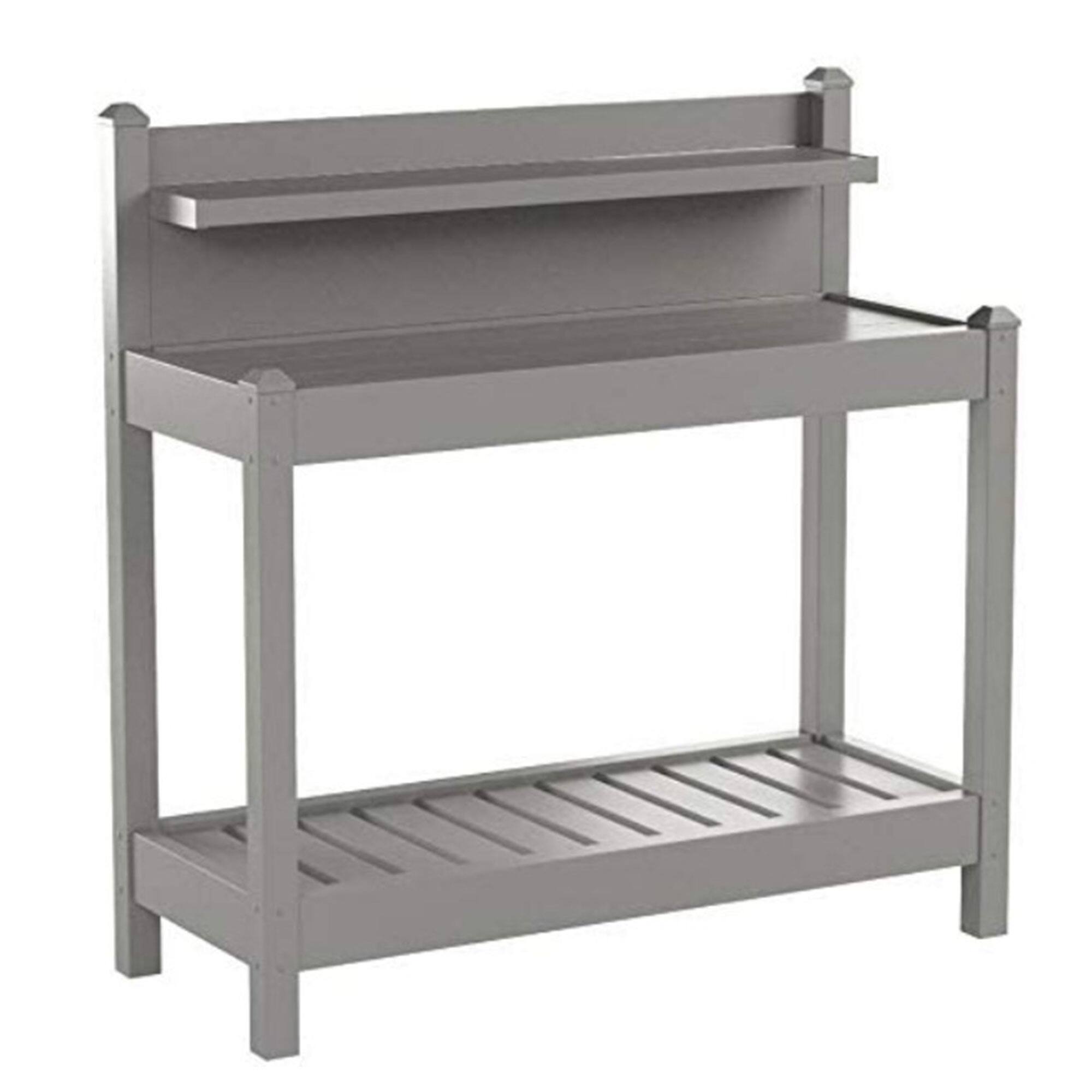 Front. Dura-Trel - Dura-Trel Greenfield Outdoor Table Potting Bench for Gardening Supplies, Mocha - Mocha.