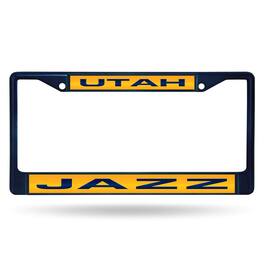 Rico Industries - Utah Jazz NBA Navy Painted Metal Laser Cut License Plate Frame - Multi