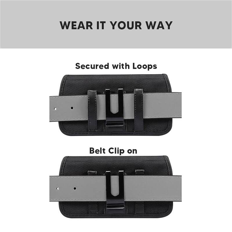 WEAR IT YOUR WAY
Secured with Loops
Belt Clip on