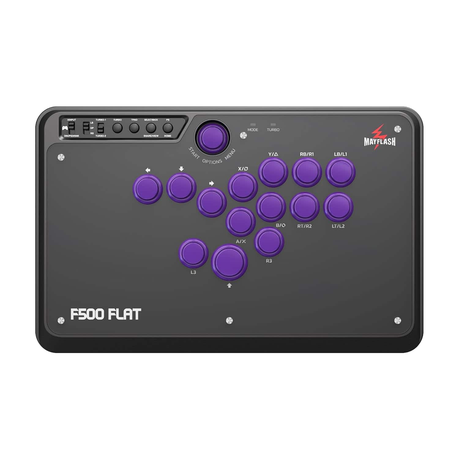Mayflash - F500 FLAT Fight Stick All Button Arcade Controller for PlayStation, PC, Xbox, Switch, Steam Deck, macOS - Black